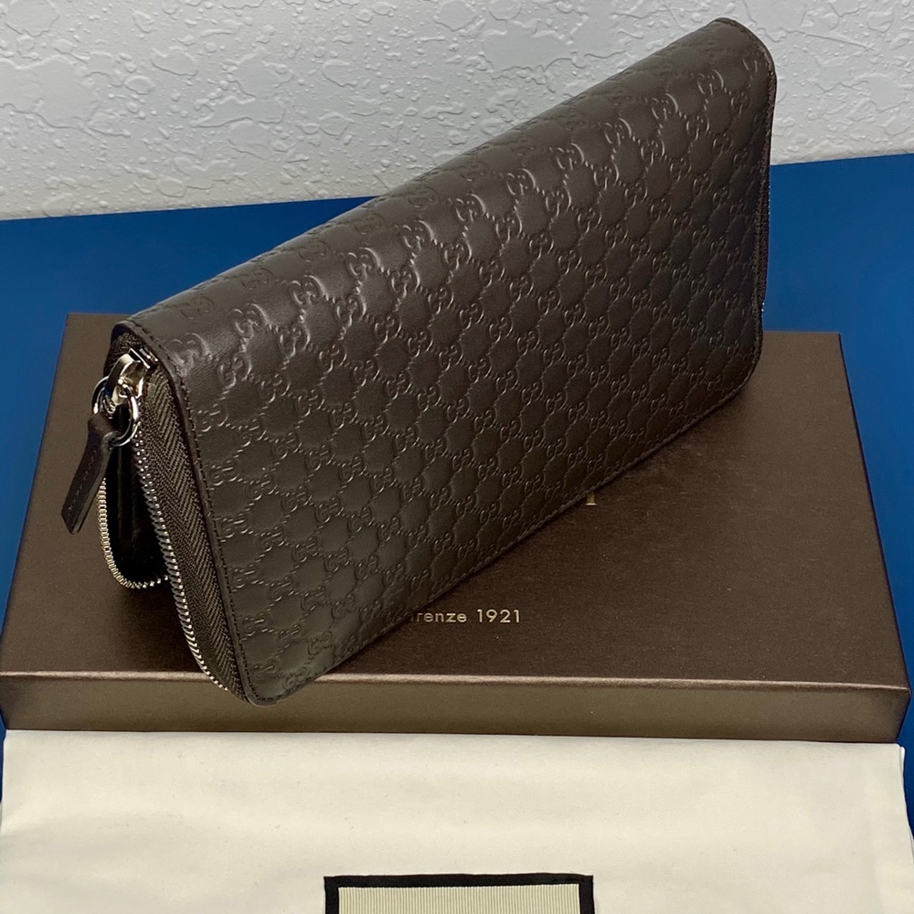 Gucci GG Logo Leather Zip Round Continental Wallet - Picture 6 of 11